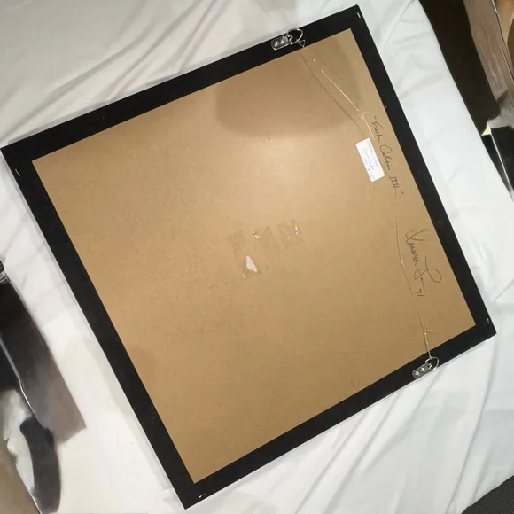 Signed Gold Feather Burst 24x24 Shadow Box Wall Art 1991 Feather Collection